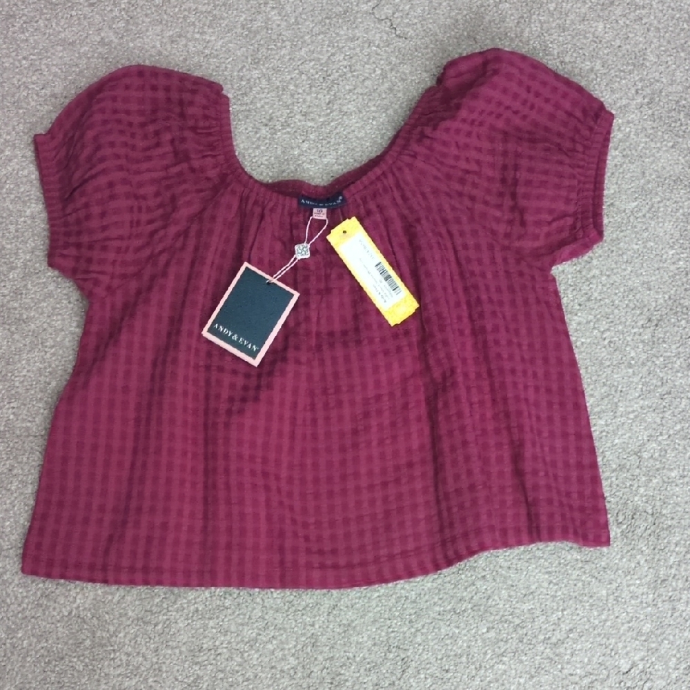 Andy & Evan Burgundy Kids Blouse